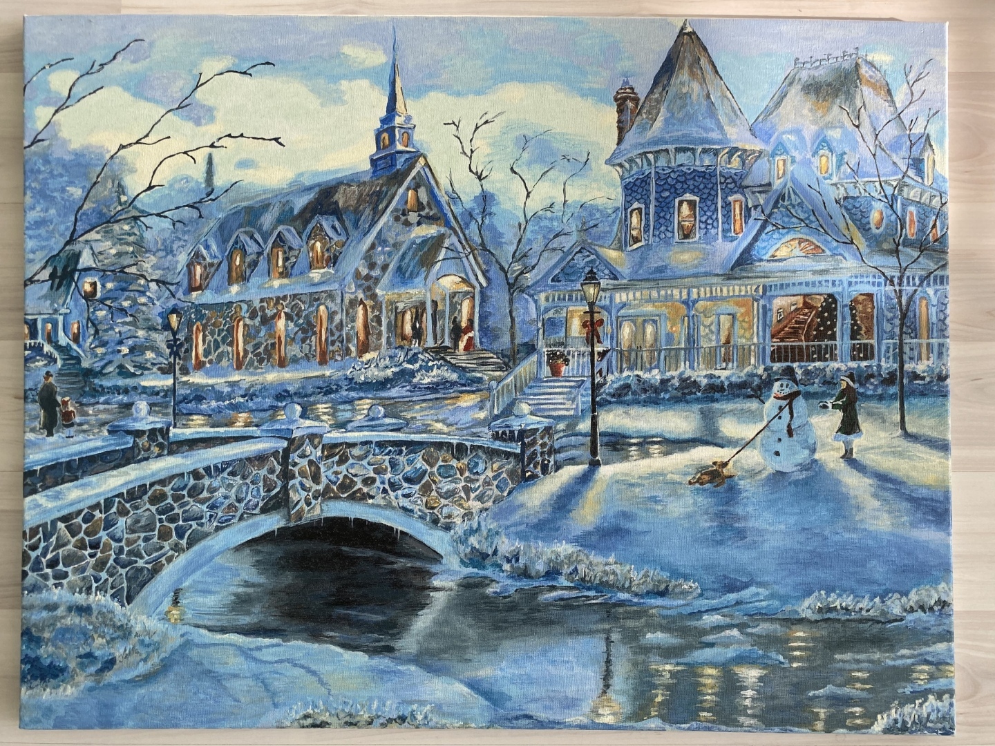 Картина Зимний вечер, художники 2022