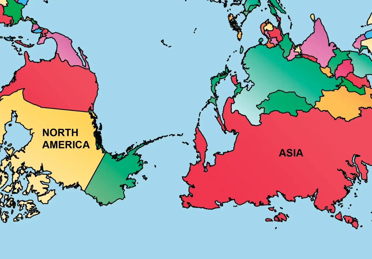 Какой пролив делит Северную Америку и Азию?