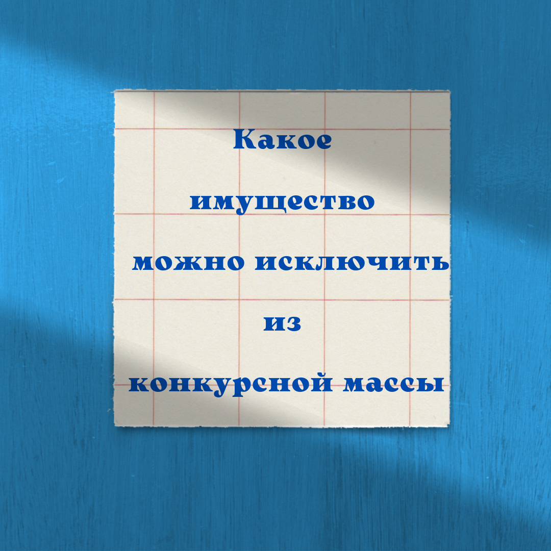 Какое имущество можно исключить из конкурсной массы в процедуре банкротства?