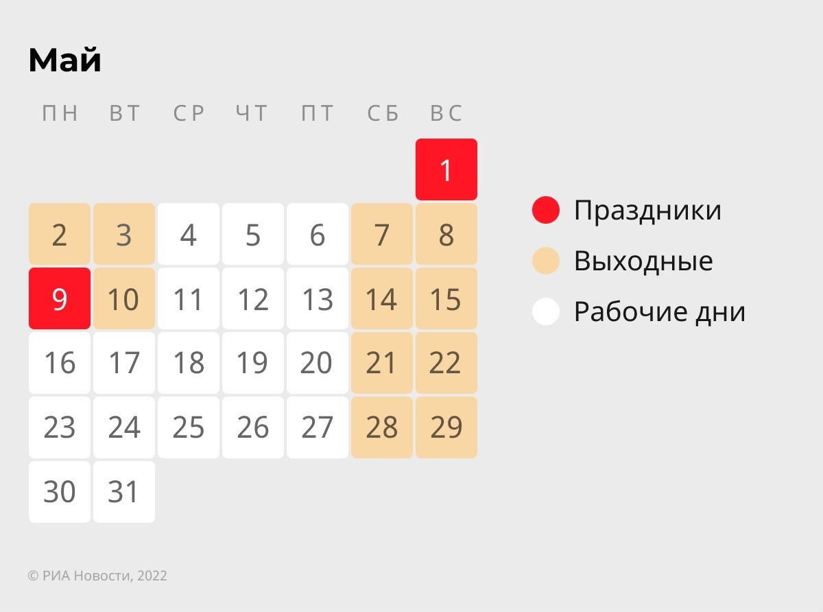 Отдых в мае: график выходных и праздничных дней. Как отдыхаем в мае 2022 график выходных. Другие праздники в мае 2022
