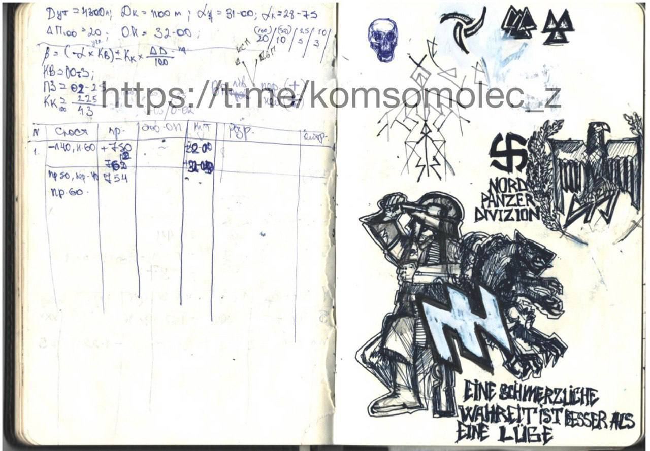 Обнаружен любопытный дневник одного из главарей отдельного отряда спецназначения азовцев (запрещенных в РФ)