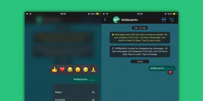В тестовой версии Whatsapp появились реакции на сообщения