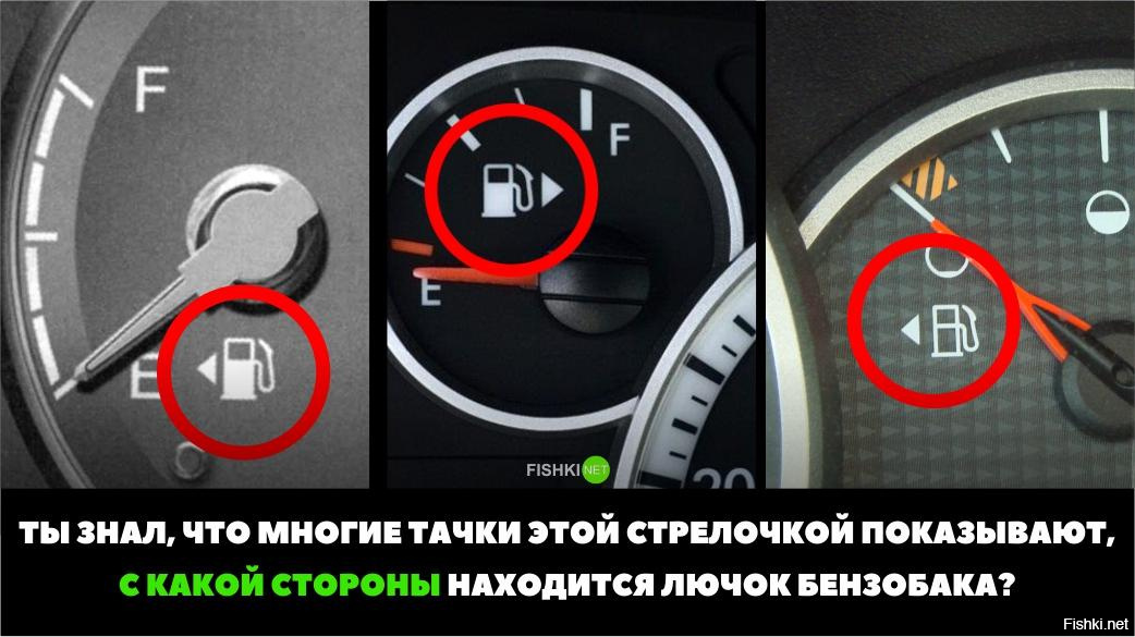 Вы знали, что срелочкой показывают, с какой стороны находится лючок бензобака?