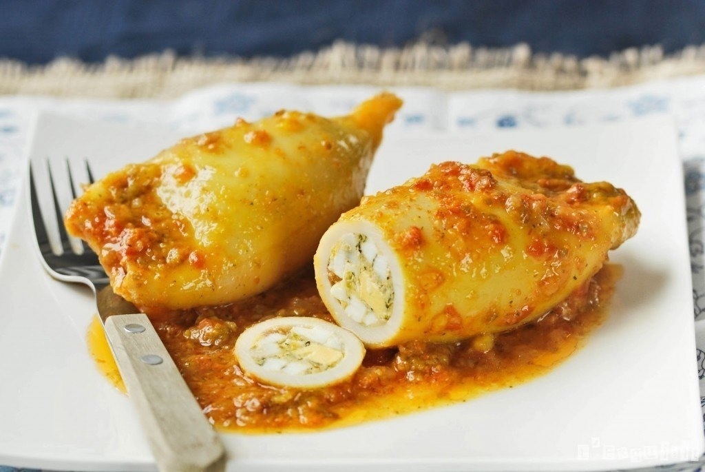 Фаршированные кальмары.