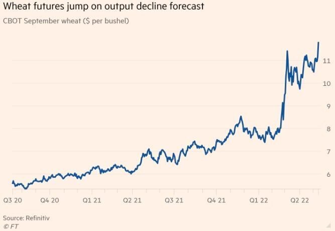 Цена на пшеницу пытается пробить потолок