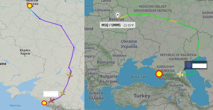 Руководитель всех российских руководителей только что прибыл в аэропорт славного города Сочи (левый слайд).