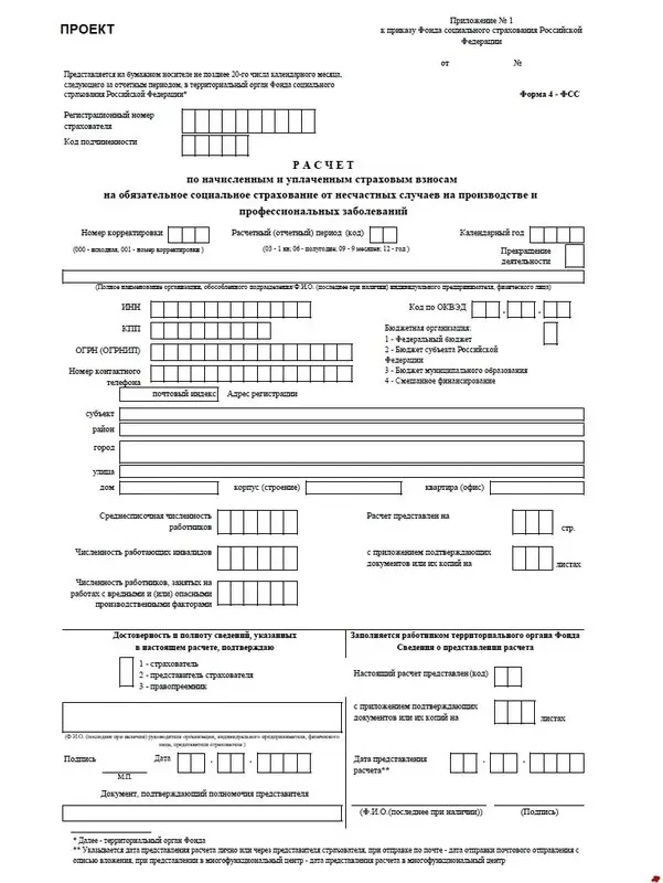 Образец фсс форма 4 фсс