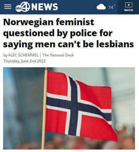 В Норвегии полиция арестовала феминистку по обвинению в трансфобии.