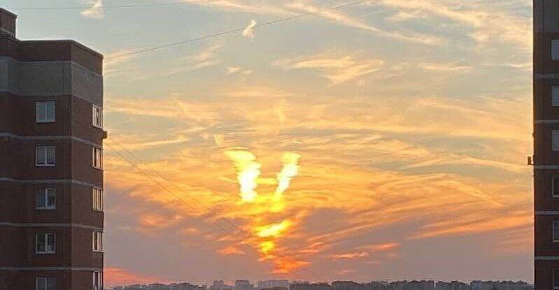 В Подмосковье люди увидели букву V