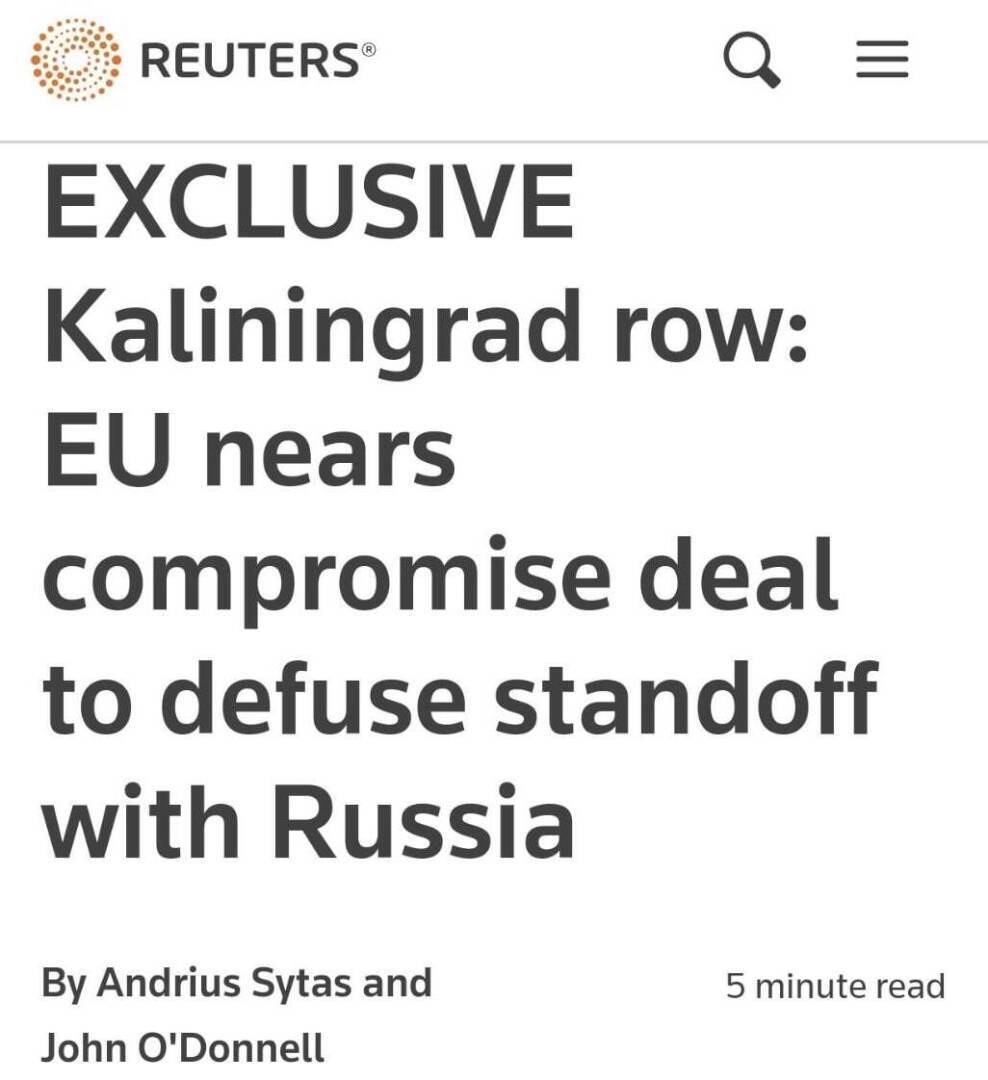 Российский транзит через Литву в Калининград может вернуться в нормальное русло в течение нескольких дней.