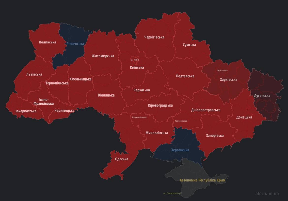 Воздушная тревога карта россии