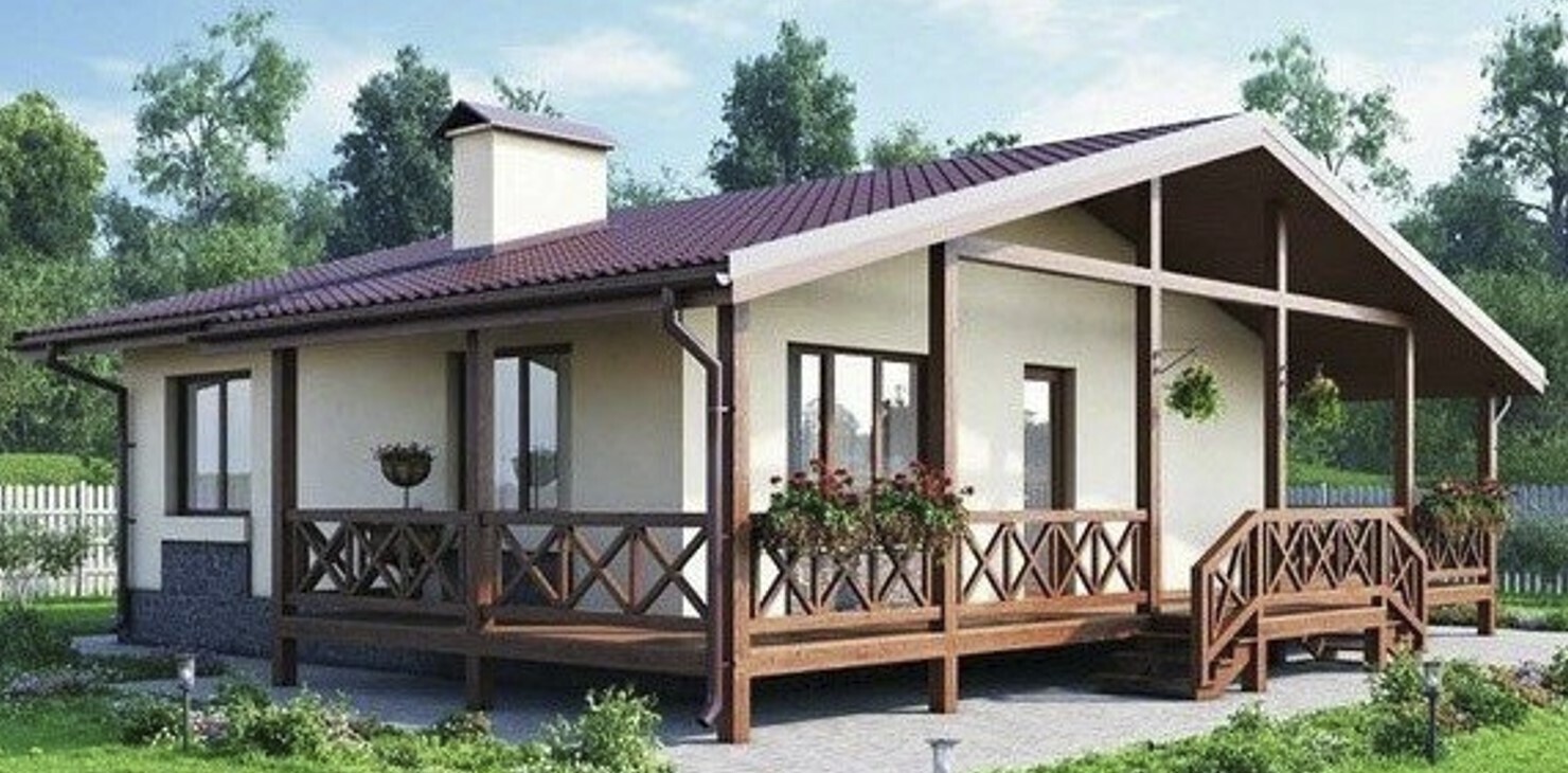 Некомфортный одноэтажный дом площадью 70,6 м2