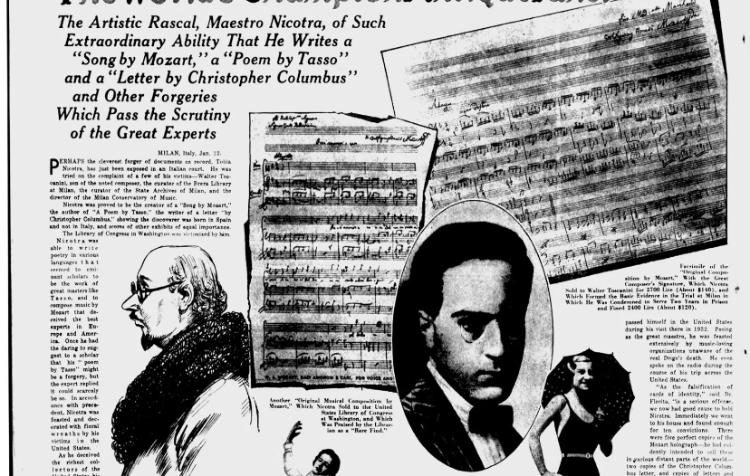 След подделки Галилея ведет к сети любовниц и рукописей