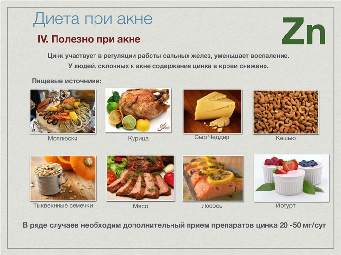 Продукты от прыщей: что надо есть?