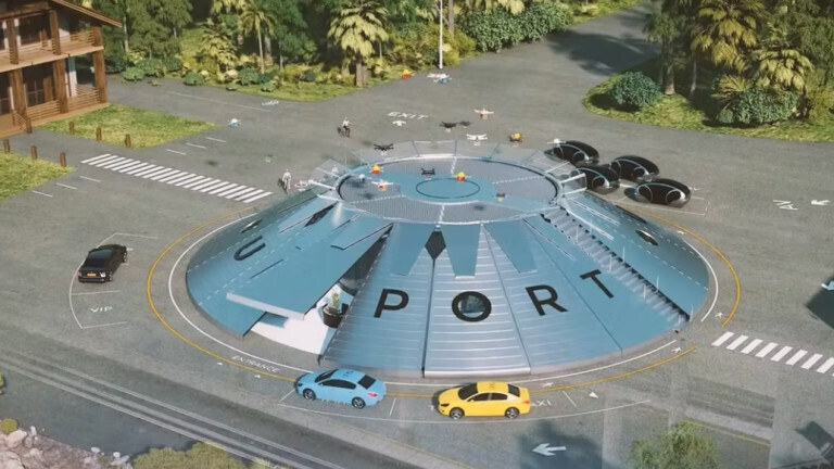 Как выглядит первый в мире аэропорт для летающих автомобилей