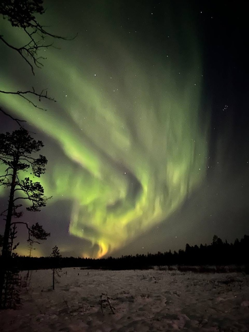 Полярное сияние на небе России