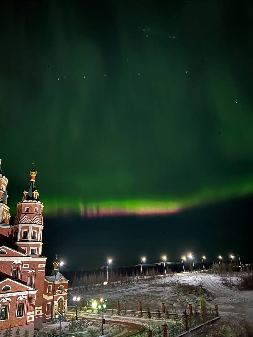 Полярное сияние на небе России