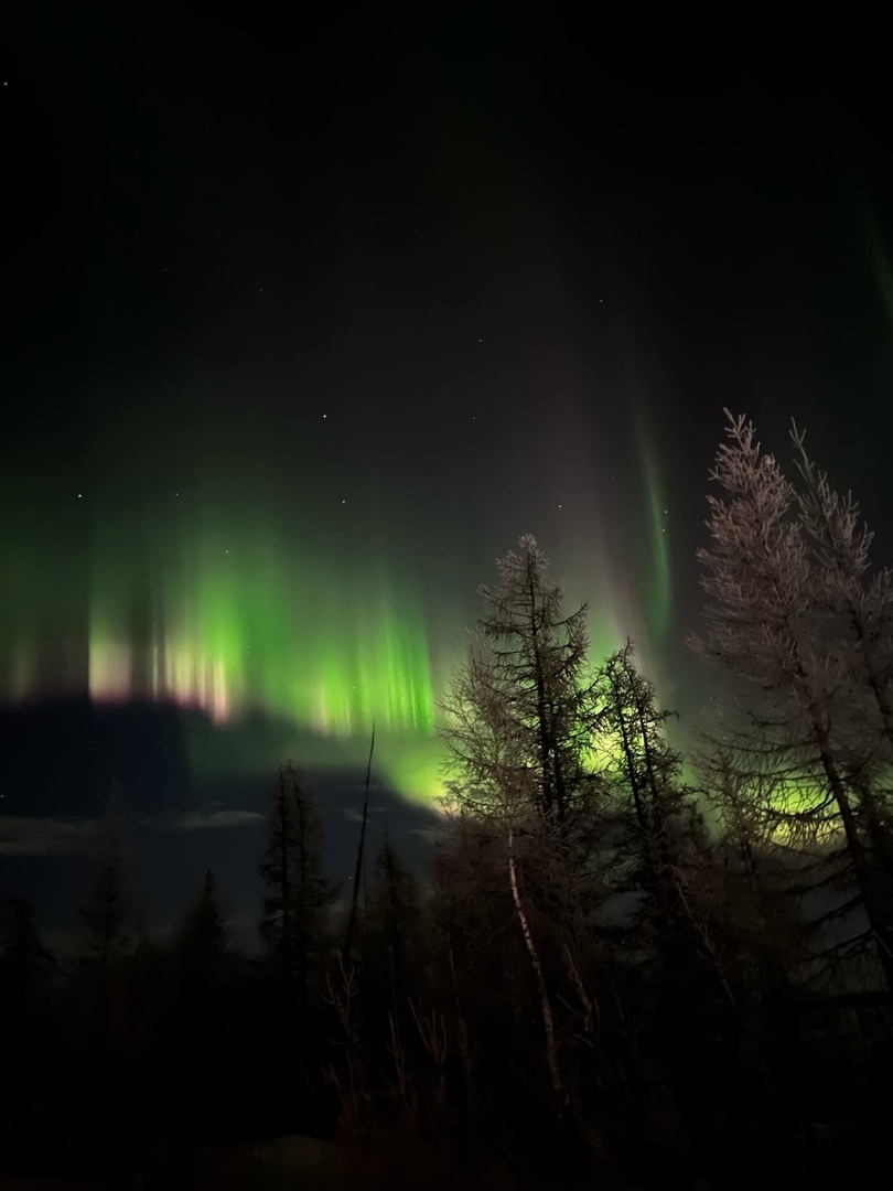 Полярное сияние на небе России