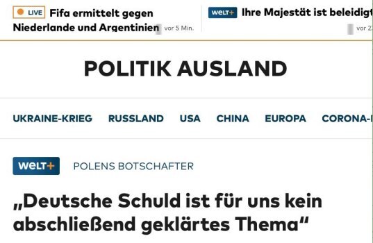 Поляки продолжат настаивать на репарации от Германии