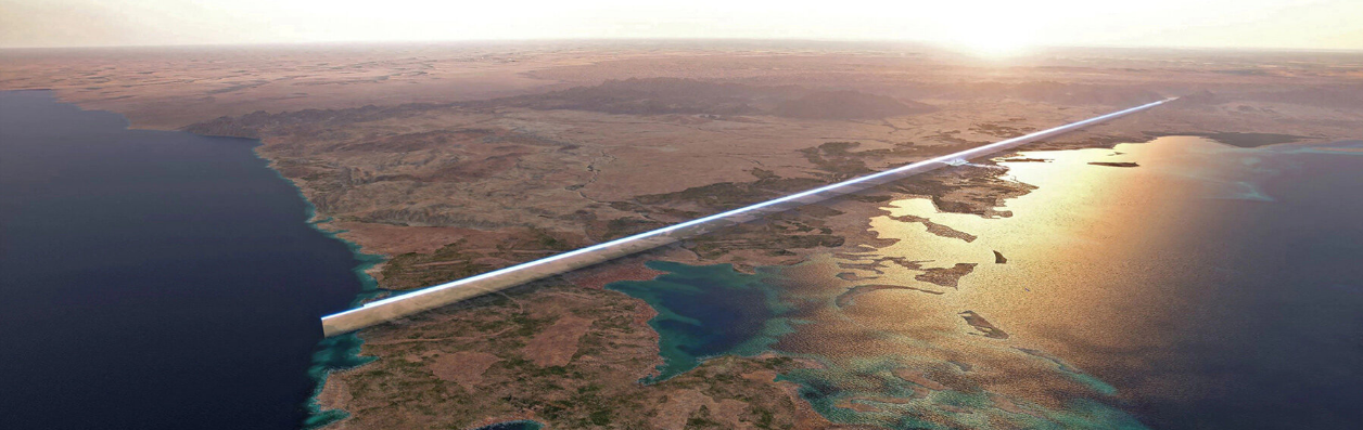 Саудовская Аравия строит город будущего. Это непрерывная линия зеркал длиной 170 км