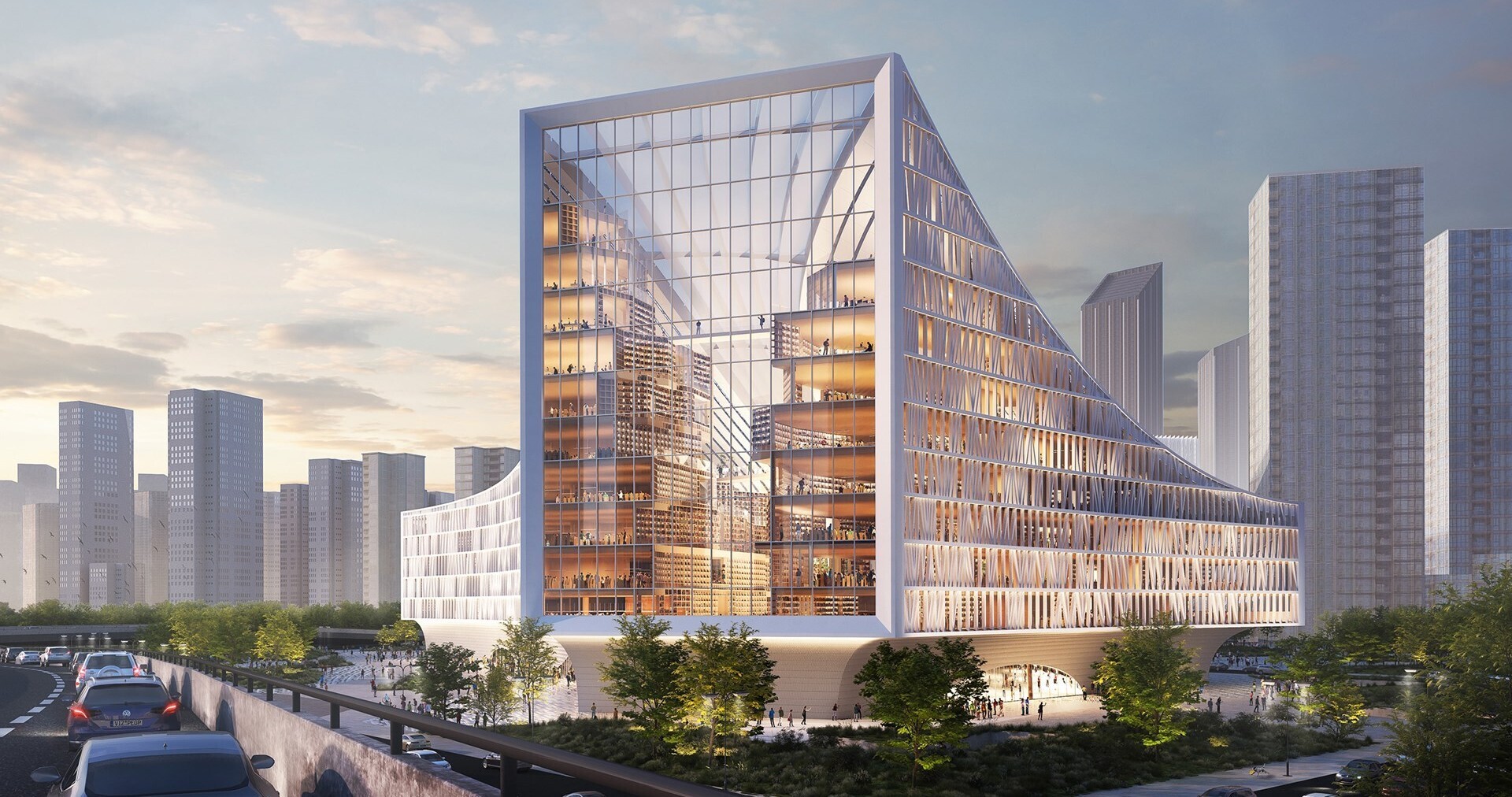 Новая Центральная библиотека Уханя!!!!Китай опять поражает технологиями!!!