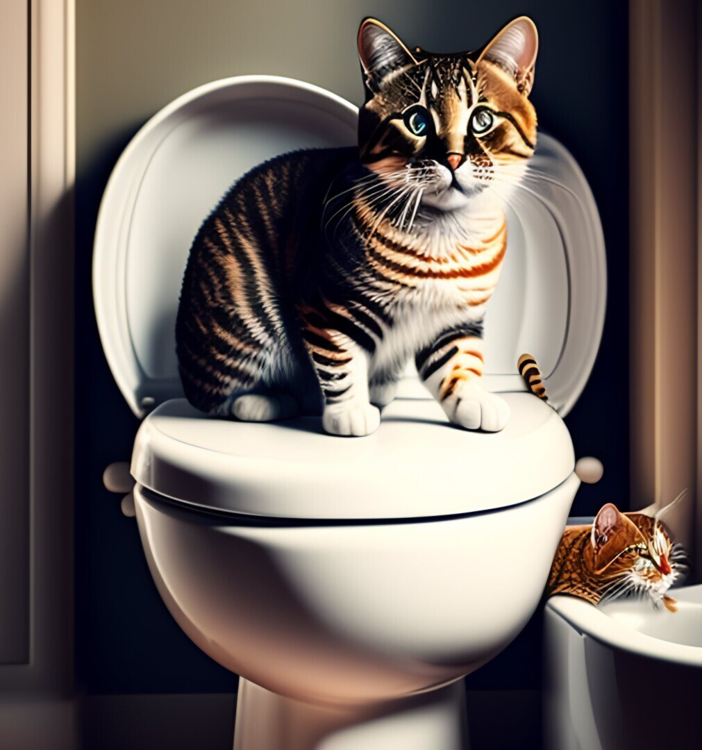 Приучи свою кошку ходить в туалет на унитаз