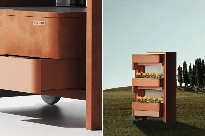 Концептуальный овощной культиватор 'Vegetment' - это элегантно