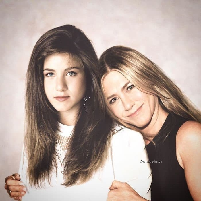 Взгляните На Эти Фотографии Знаменитостей, Тусующихся Со Своими Молодыми «Я» 2 серия.