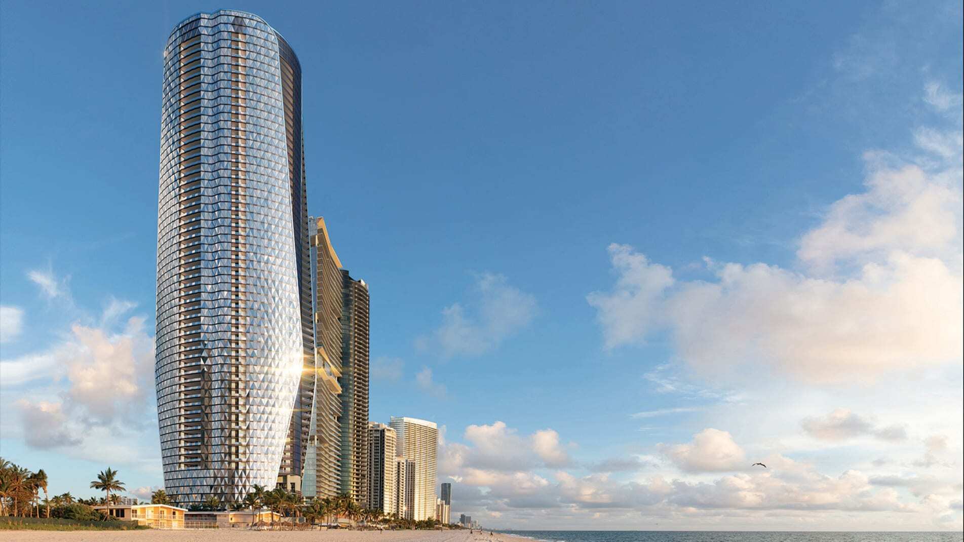 Внутри «Бентли» роскошных жилых башен, открывающихся в Майами.