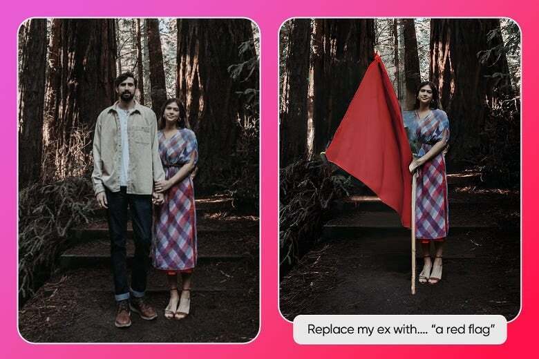 Новый инструмент искусственного интеллекта позволяет заменить вашего бывшего на красный флаг - или змею - в картинках