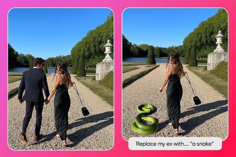 Новый инструмент искусственного интеллекта позволяет заменить вашего бывшего на красный флаг - или змею - в картинках