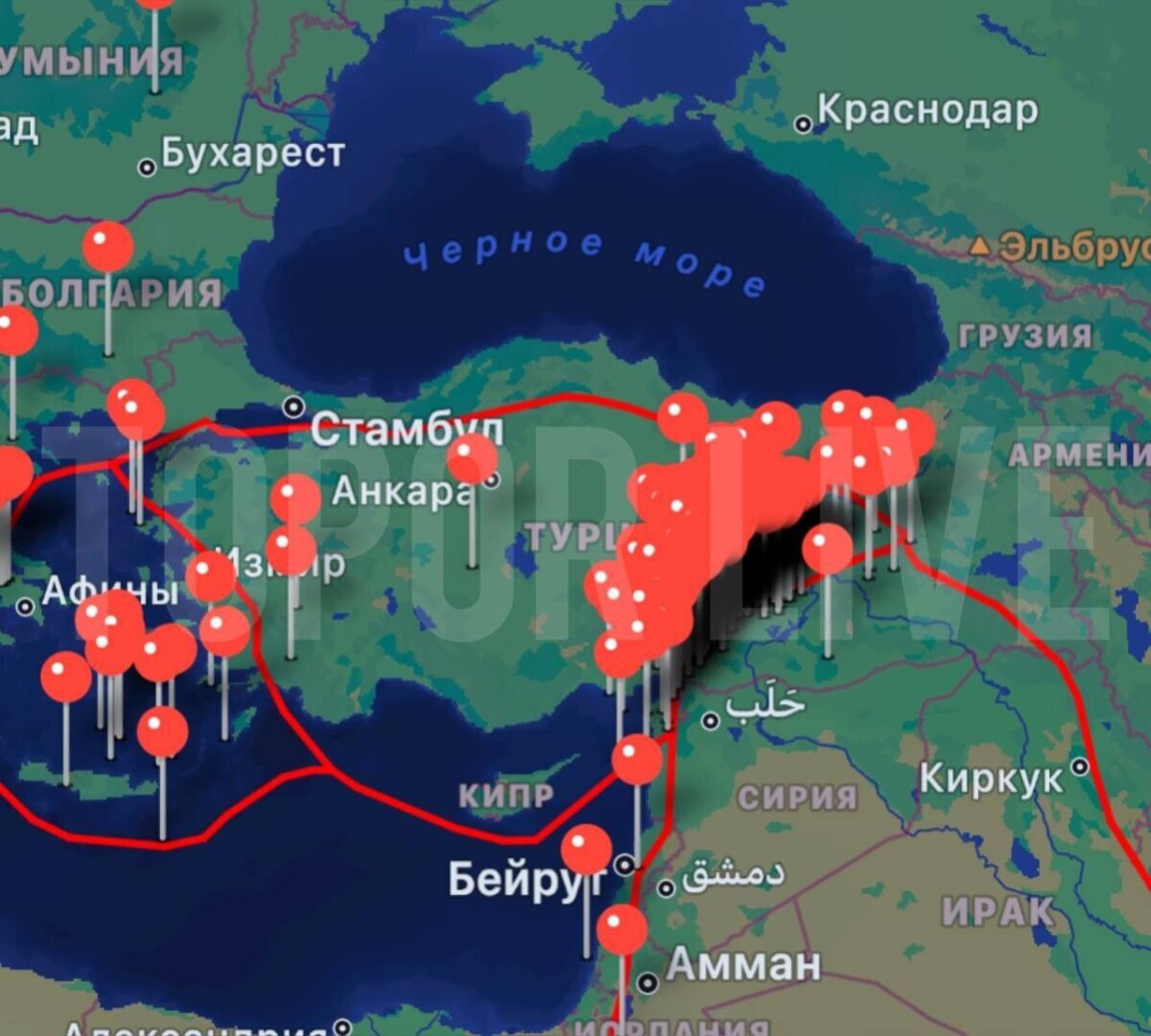 Карта литосферных плит россии