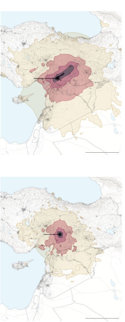 Где было землетрясение в турции карта