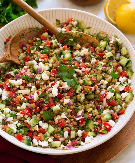 Самый легкий салат из чечевицы за 10 мин