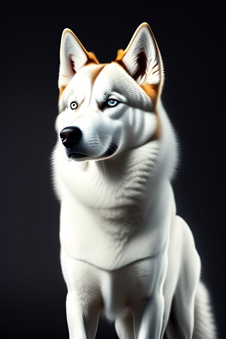 Собака порода хаски.