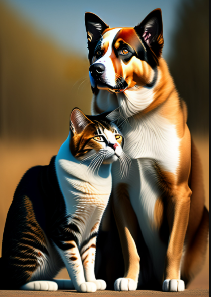 Дружба кошки и собаки.