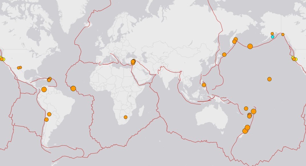Землетрясение магнитудой 5+! за последние 3 дня.