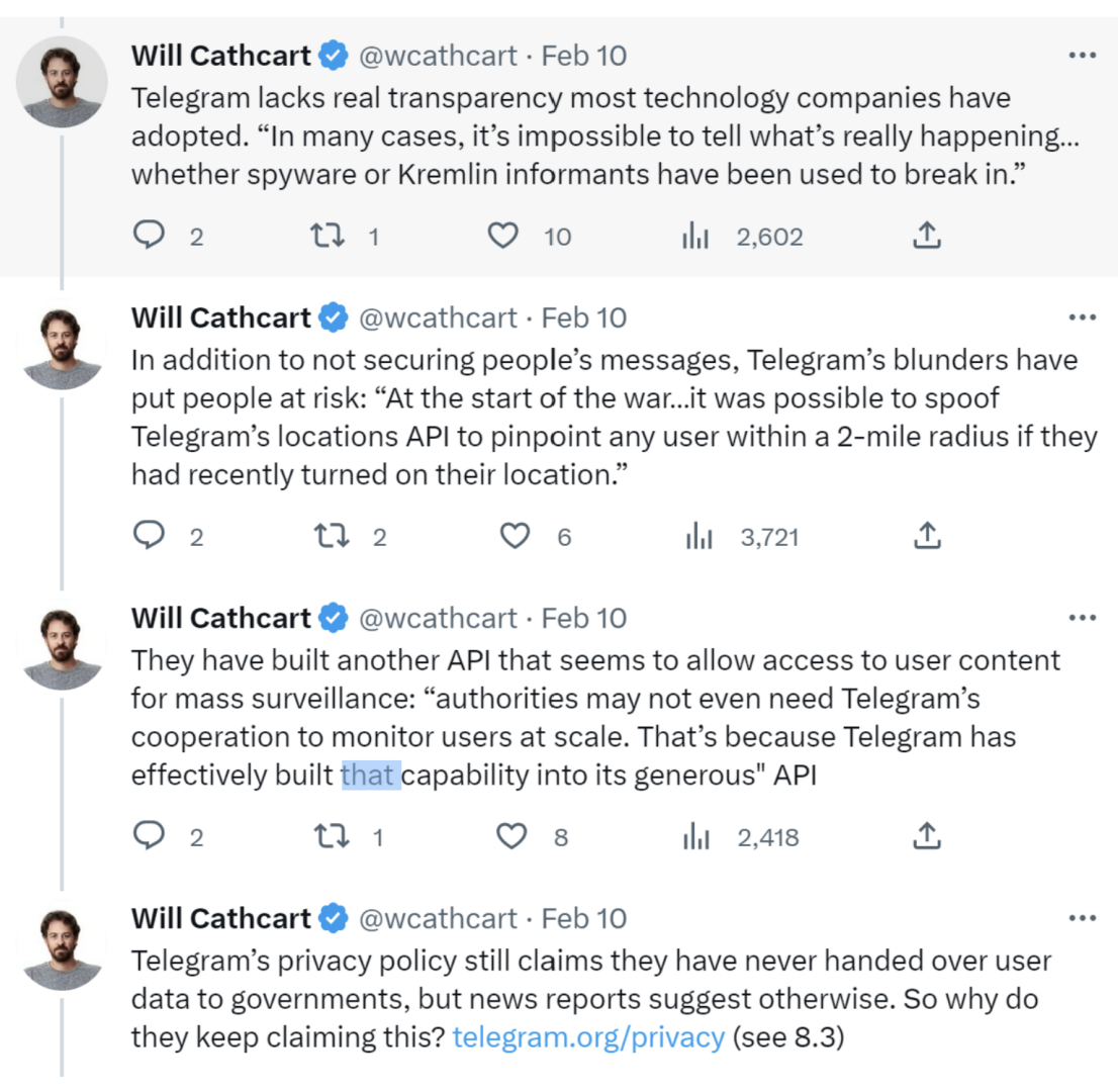 Telegram может поделиться практически любой конфиденциальной информацией по запросу правительства!