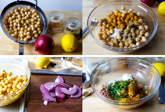 Фрикадельки на сковороде с хрустящим нутом с куркумой