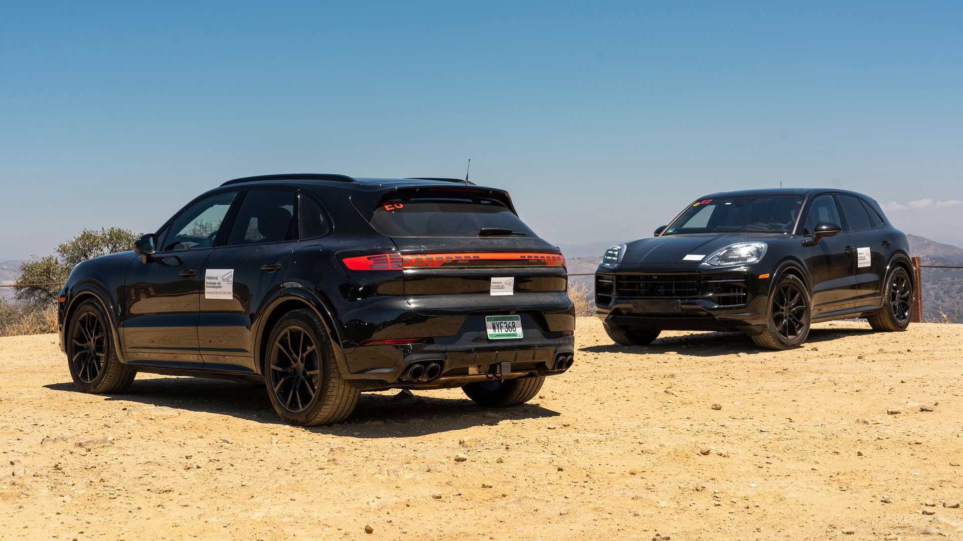 Porsche Cayenne (2024) на испытаниях прототипа: апелляция сразу. S Получает V8, гибриды имеют большую батарею, а также новое шасси