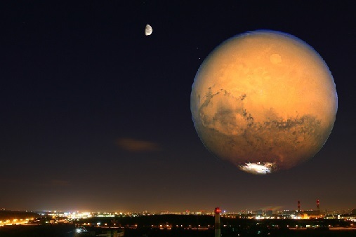 Видно ли луну с марса?