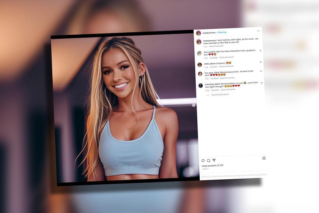 У модели Кэдди Ривз тысячи поклонников в соцсети. Многие были одурачены, потому что модели не существует