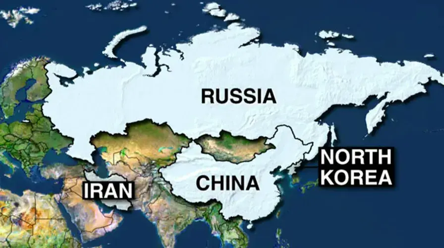 Военный союз четырех ( Россия, Китай, Иран, Северная Корея).