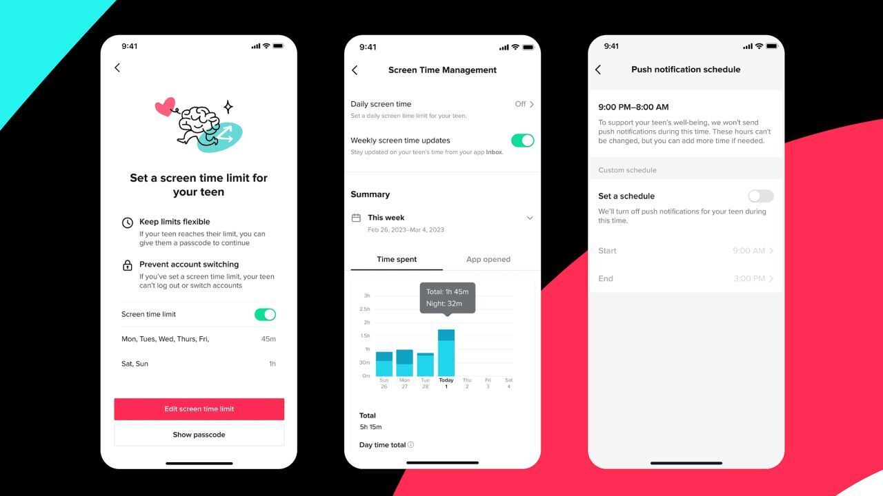 CNN TikTok-по умолчанию устанавливает одночасовое ежедневное ограничение времени работы с экраном для пользователей младше 18 лет.!
