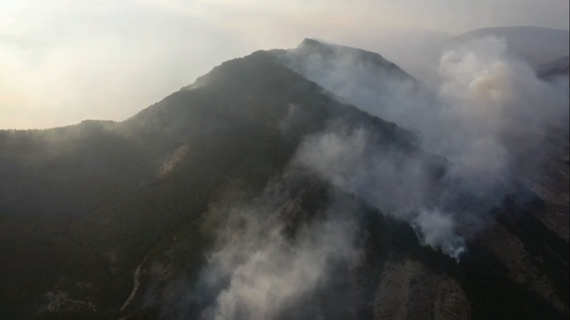 Лесной пожар в Левашинском районе Дагестана.