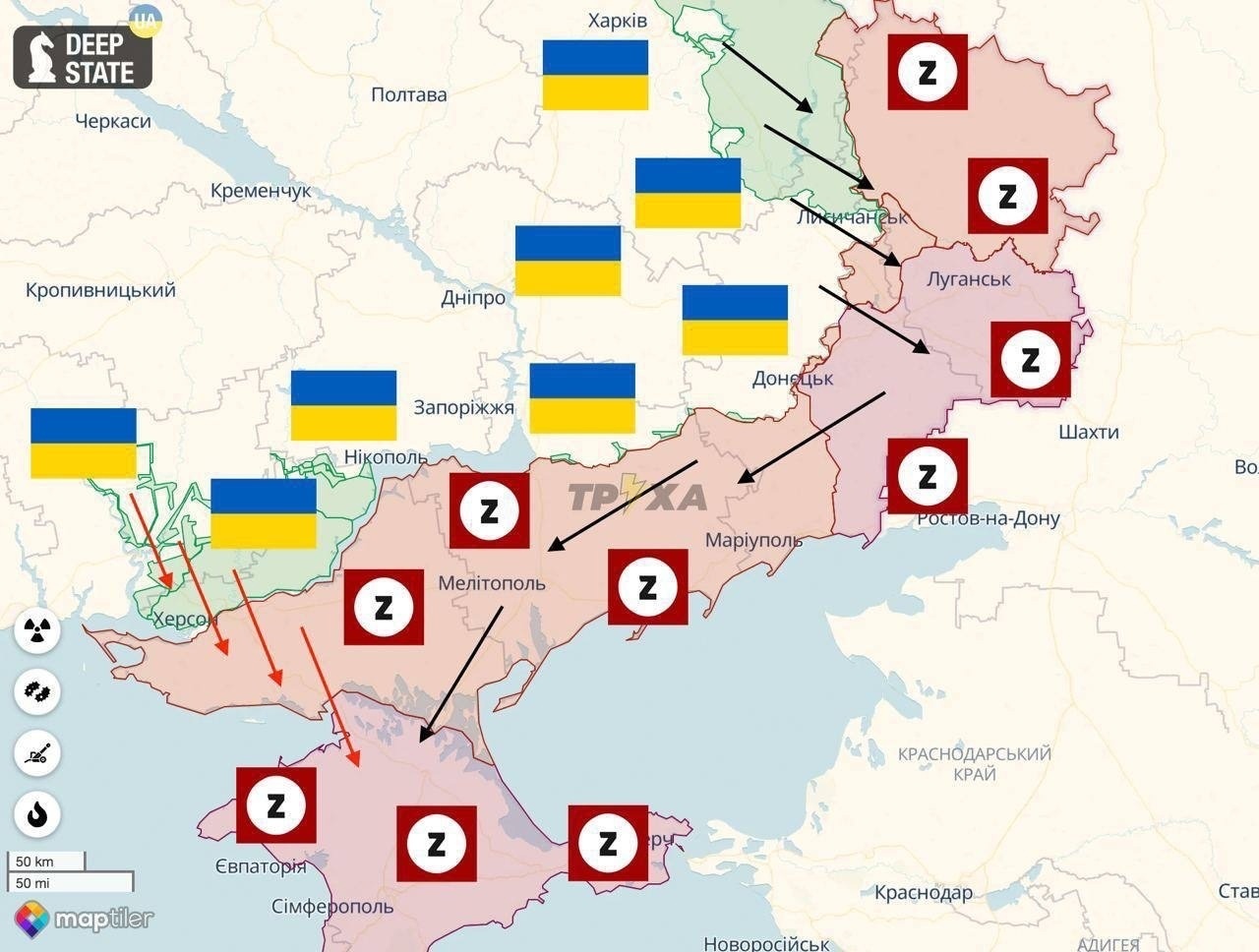 Война россии на украине карта