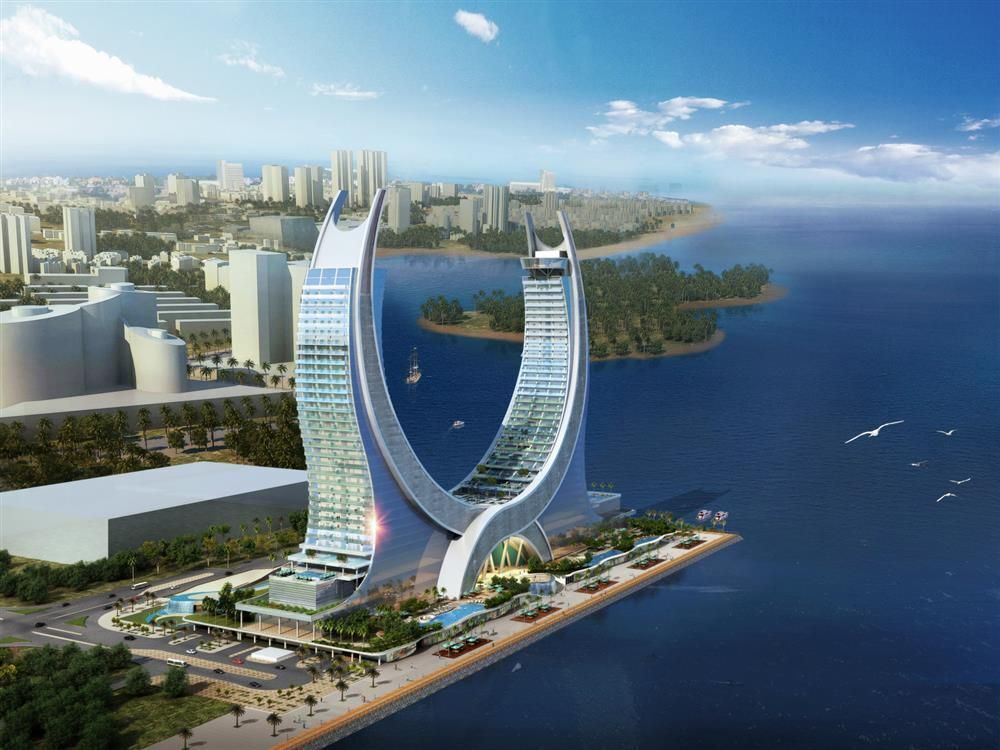 Потрясающей красоты отель Катара в форме двух гигантских мечей