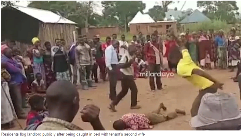Жильцы публично выпороли домовладельца после того, как его застукали в постели со второй женой арендатора
