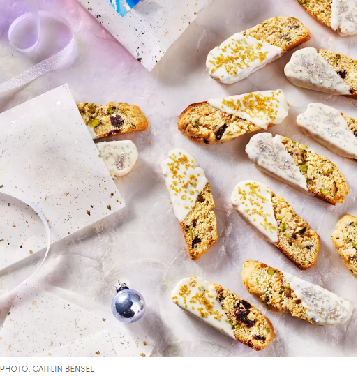 Клюквенно-фисташковый бискотти с белым шоколадом