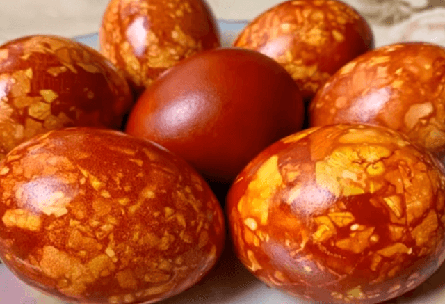 Красивые мраморные яйца. Готовимся к Пасхе